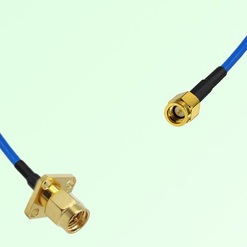 Semi-Flexible Jumper SSMA Male to SMA Male 4 Hole Flange Mount 12.7x12.7mm Semi-Flexible Jumper SSMA Male to SMA Male 4 Hole Flange Mount 12.7x12.7mm