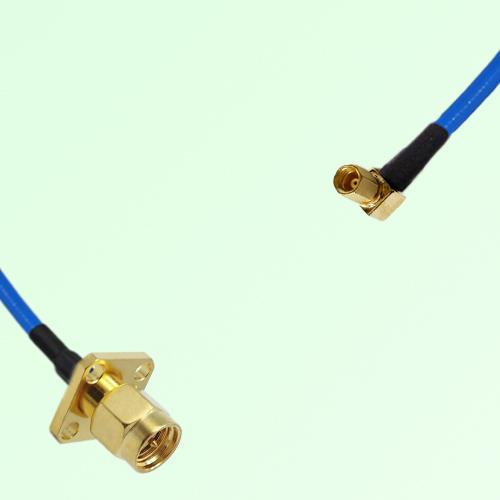 Semi-Flexible Jumper SSMC Female Right Angle to SMA Male 4 Hole 12.7x12.7mm