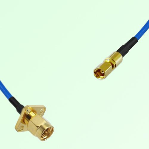 Semi-Flexible Jumper SSMC Female to SMA Male 4 Hole Flange Mount 12.7x12.7mm