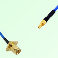Semi-Flexible Jumper SSMC Male to SMA Male 4 Hole Flange Mount 12.7x12.7mm Semi-Flexible Jumper SSMC Male to SMA Male 4 Hole Flange Mount 12.7x12.7mm