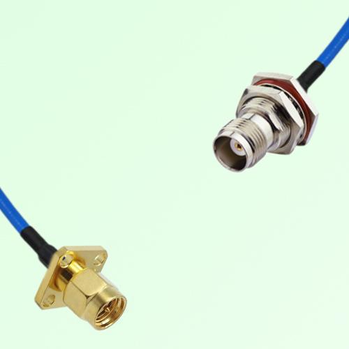 Semi-Flexible Jumper TNC Bulkhead Female with O-Ring to SMA Male 4 Hole 12.7mm Semi-Flexible Jumper TNC Bulkhead Female with O-Ring to SMA Male 4 Hole 12.7mm
