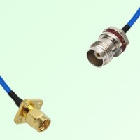 Semi-Flexible TNC Front Mount O-Ring Bulkhead Female - SMA Male 4 Hole 12.7mm Semi-Flexible TNC Front Mount O-Ring Bulkhead Female - SMA Male 4 Hole 12.7mm