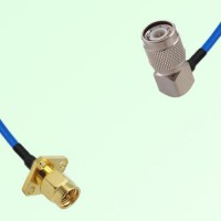 Semi-Flexible Jumper TNC Male Right Angle to SMA Male 4 Hole 12.7x12.7mm Semi-Flexible Jumper TNC Male Right Angle to SMA Male 4 Hole 12.7x12.7mm