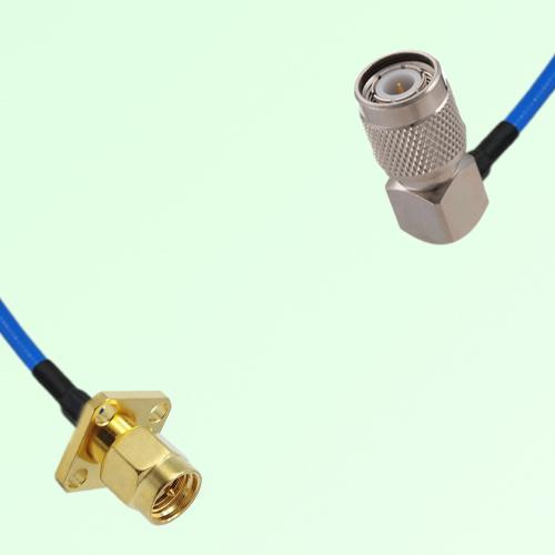 Semi-Flexible Jumper TNC Male Right Angle to SMA Male 4 Hole 12.7x12.7mm