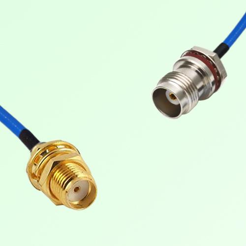 Semi-Flexible TNC Front Mount Bulkhead Female with O-Ring to SMA Bulkhead Female