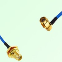 Semi-Flexible Jumper SSMA Male Right Angle to SMA Bulkhead Female with O-Ring