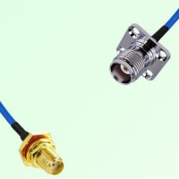 Semi-Flexible Jumper TNC Female 4 Hole 17.5mm to SMA Bulkhead Female with O-Ring Semi-Flexible Jumper TNC Female 4 Hole 17.5mm to SMA Bulkhead Female with O-Ring