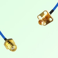 Semi-Flexible Jumper SSMA Female 4 Hole Flange Mount 12.7x12.7mm to SMA Female