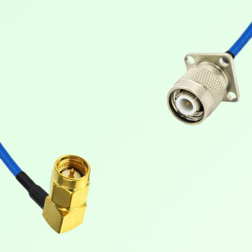 Semi-Flexible Jumper TNC Male 4 Hole 17.5x17.5mm to SMA Male Right Angle Semi-Flexible Jumper TNC Male 4 Hole 17.5x17.5mm to SMA Male Right Angle