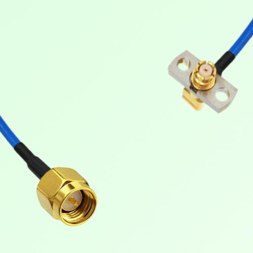 Semi-Flexible Jumper SMP Female Right Angle 2 Hole Flange Mount to SMA Male Semi-Flexible Jumper SMP Female Right Angle 2 Hole Flange Mount to SMA Male