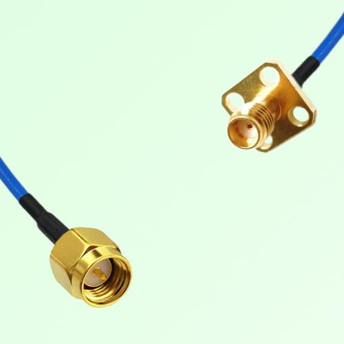 Semi-Flexible Jumper SSMA Female 4 Hole Flange Mount 12.7x12.7mm to SMA Male Semi-Flexible Jumper SSMA Female 4 Hole Flange Mount 12.7x12.7mm to SMA Male
