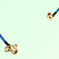 Semi-Flexible Jumper SMP Male Right Angle to SMB Female 2 Hole Flange Mount Semi-Flexible Jumper SMP Male Right Angle to SMB Female 2 Hole Flange Mount