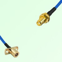 Semi-Flexible Jumper SSMA Bulkhead Female to SMB Female 2 Hole Flange Mount