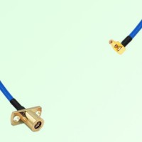Semi-Flexible Jumper SSMC Male Right Angle to SMB Female 2 Hole Flange Mount Semi-Flexible Jumper SSMC Male Right Angle to SMB Female 2 Hole Flange Mount