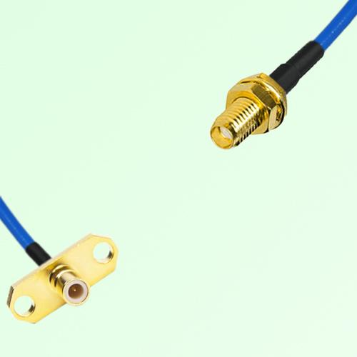 Semi-Flexible Jumper SSMA Bulkhead Female to SMB Male 2 Hole Flange Mount