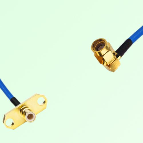 Semi-Flexible Jumper SSMA Male Right Angle to SMB Male 2 Hole Flange Mount Semi-Flexible Jumper SSMA Male Right Angle to SMB Male 2 Hole Flange Mount