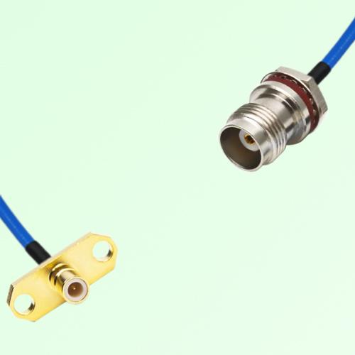 Semi-Flexible TNC Front Mount Bulkhead Female with O-Ring to SMB Male 2 Hole