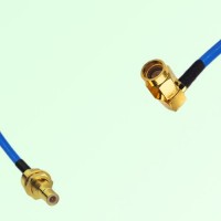 Semi-Flexible Jumper SSMA Male Right Angle to SMB Bulkhead Male Semi-Flexible Jumper SSMA Male Right Angle to SMB Bulkhead Male