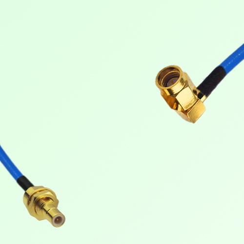 Semi-Flexible Jumper SSMA Male Right Angle to SMB Bulkhead Male Semi-Flexible Jumper SSMA Male Right Angle to SMB Bulkhead Male