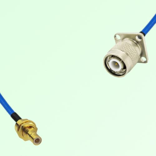 Semi-Flexible Jumper TNC Male 4 Hole 17.5x17.5mm to SMB Bulkhead Male