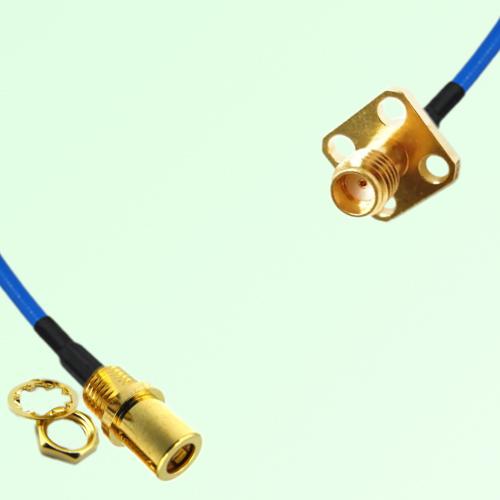 Semi-Flexible SSMA Female 4 Hole 12.7mm to SMB Front Mount Bulkhead Female