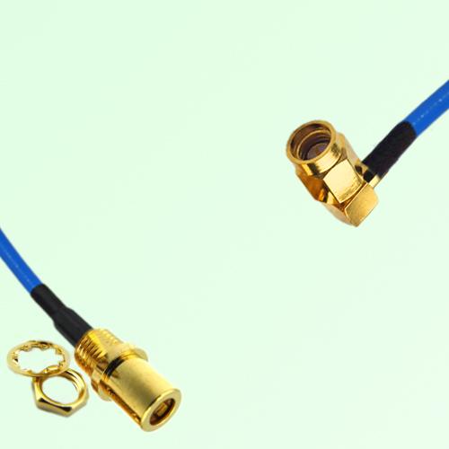 Semi-Flexible Jumper SSMA Male Right Angle to SMB Front Mount Bulkhead Female Semi-Flexible Jumper SSMA Male Right Angle to SMB Front Mount Bulkhead Female