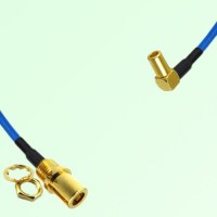 Semi-Flexible Jumper SSMB Female Right Angle to SMB Front Mount Bulkhead Female