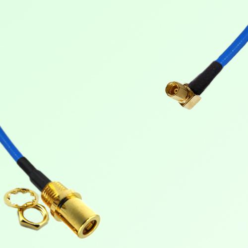 Semi-Flexible Jumper SSMC Female Right Angle to SMB Front Mount Bulkhead Female Semi-Flexible Jumper SSMC Female Right Angle to SMB Front Mount Bulkhead Female