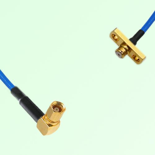 Semi-Flexible Jumper SMP Female 2 Hole Flange Mount to SMC Female Right Angle Semi-Flexible Jumper SMP Female 2 Hole Flange Mount to SMC Female Right Angle