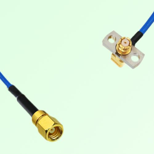Semi-Flexible Jumper SMP Female Right Angle 2 Hole Flange Mount to SMC Female Semi-Flexible Jumper SMP Female Right Angle 2 Hole Flange Mount to SMC Female