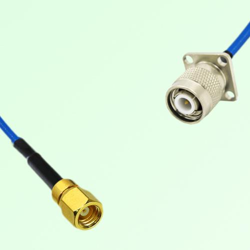 Semi-Flexible Jumper TNC Male 4 Hole Flange Mount 17.5x17.5mm to SMC Female Semi-Flexible Jumper TNC Male 4 Hole Flange Mount 17.5x17.5mm to SMC Female