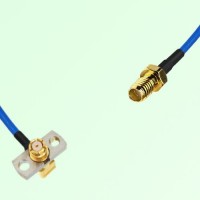 Semi-Flexible Jumper SSMA Female to SMP Female Right Angle 2 Hole Flange Mount