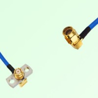 Semi-Flexible Jumper SSMA Male Right Angle to SMP Female Right Angle 2 Hole