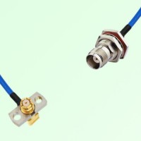 Semi-Flexible TNC Bulkhead Female with O-Ring to SMP Female Right Angle 2 Hole