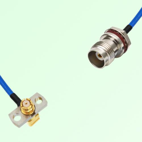 Semi-Flexible TNC Front Mount Bulkhead Female - SMP Female Right Angle 2 Hole
