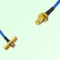 Semi-Flexible Jumper SSMA Bulkhead Female to SMP Female 2 Hole Flange Mount