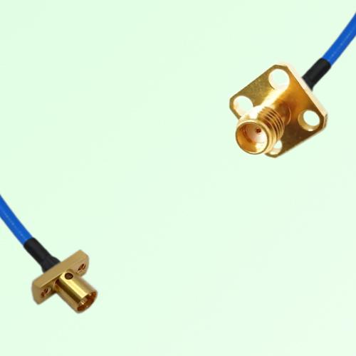 Semi-Flexible Jumper SSMA Female 4 Hole 12.7x12.7mm to SMP Male 2 Hole