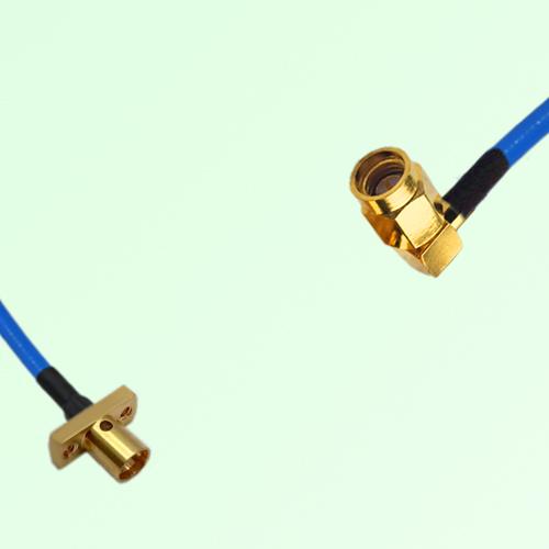 Semi-Flexible Jumper SSMA Male Right Angle to SMP Male 2 Hole Flange Mount