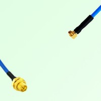 Semi-Flexible Jumper SMPM / SSMP Female Right Angle to SMP Bulkhead Male Semi-Flexible Jumper SMPM / SSMP Female Right Angle to SMP Bulkhead Male
