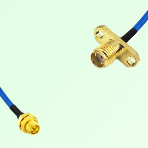 Semi-Flexible Jumper SSMA Female 2 Hole Flange Mount to SMP Bulkhead Male