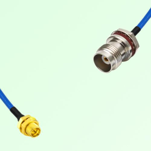Semi-Flexible TNC Front Mount Bulkhead Female with O-Ring to SMP Bulkhead Male
