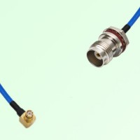 Semi-Flexible TNC Front Mount O-Ring Bulkhead Female - SMP Female Right Angle Semi-Flexible TNC Front Mount O-Ring Bulkhead Female - SMP Female Right Angle