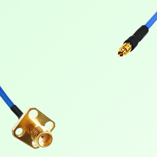 Semi-Flexible Jumper SMPM / SSMP Female to SSMA Female 4 Hole 12.7x12.7mm