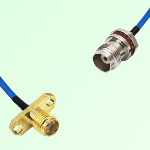 Semi-Flexible TNC Front Mount Bulkhead Female with O-Ring to SSMA Female 2 Hole Semi-Flexible TNC Front Mount Bulkhead Female with O-Ring to SSMA Female 2 Hole