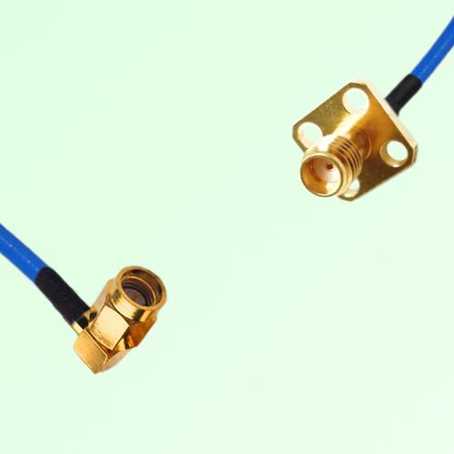 Semi-Flexible Jumper SSMA Female 4 Hole 12.7x12.7mm to SSMA Male Right Angle Semi-Flexible Jumper SSMA Female 4 Hole 12.7x12.7mm to SSMA Male Right Angle
