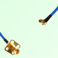 Semi-Flexible Jumper SSMC Female Right Angle to SSMA Female 4 Hole 12.7x12.7mm