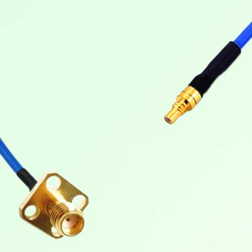 Semi-Flexible Jumper SSMC Male to SSMA Female 4 Hole Flange Mount 12.7x12.7mm Semi-Flexible Jumper SSMC Male to SSMA Female 4 Hole Flange Mount 12.7x12.7mm