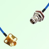 Semi-Flexible TNC Bulkhead Female with O-Ring to SSMA Female 4 Hole 12.7mm Semi-Flexible TNC Bulkhead Female with O-Ring to SSMA Female 4 Hole 12.7mm