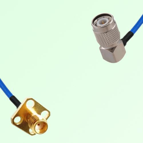 Semi-Flexible Jumper TNC Male Right Angle to SSMA Female 4 Hole 12.7x12.7mm Semi-Flexible Jumper TNC Male Right Angle to SSMA Female 4 Hole 12.7x12.7mm