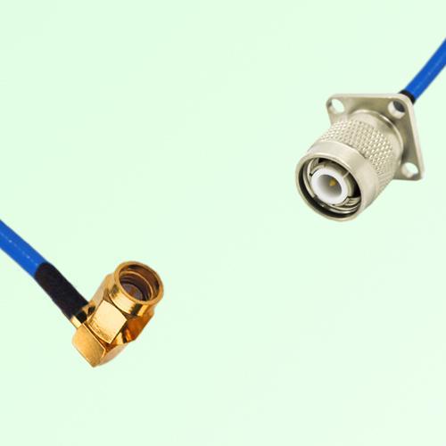 Semi-Flexible Jumper TNC Male 4 Hole 17.5x17.5mm to SSMA Male Right Angle Semi-Flexible Jumper TNC Male 4 Hole 17.5x17.5mm to SSMA Male Right Angle